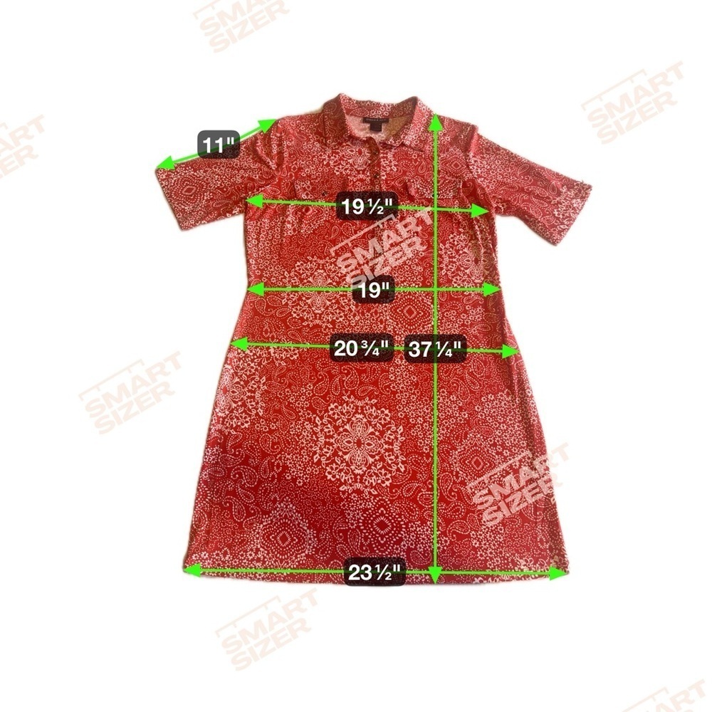 NWT Stella & Julie orange red & white A-Line Mini Dress Polo Collar button down - Picture 2 of 7